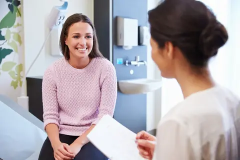 A welcoming consult room interior with warm wood accents