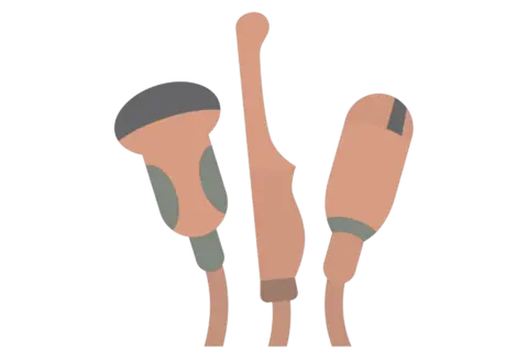 Illustration of ultrasound monitoring probes