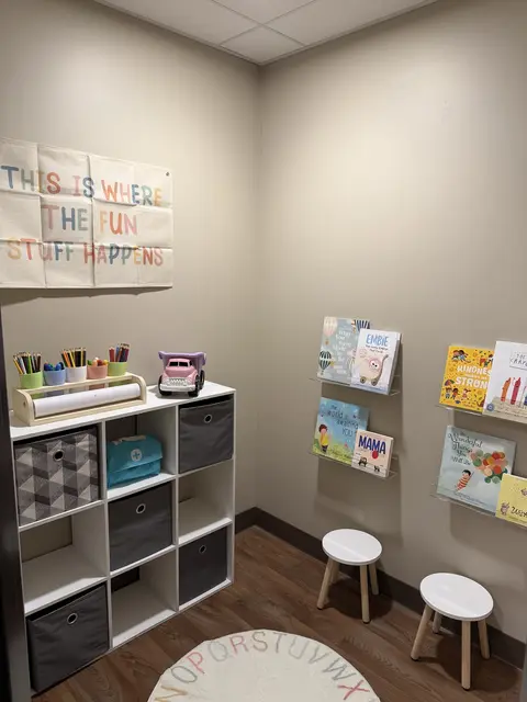 Children's play corner at the Columbia office