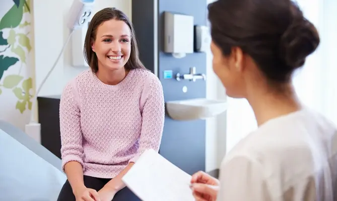 A welcoming consult room interior with warm wood accents
